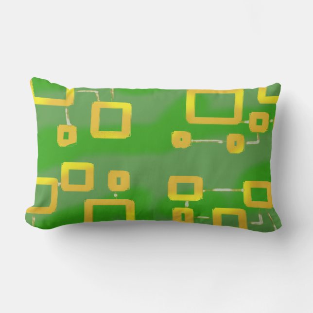 Groen GeoCir Sierkussen, Lumbar Kussen 13 "x 21" (Voorkant)