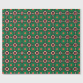Groen geometrisch cirkelpatroon cadeaupapier (Vlak)