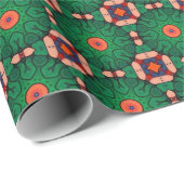 Groen geometrisch cirkelpatroon cadeaupapier (Rol Hoek)