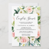 Groen Geometrisch Elegant Bloemen Koppels Douche Kaart (Voorkant)