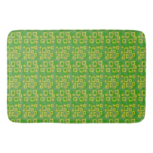 Groen Geometrisch Geel Circuit Boxen Badmat (Voorkant)