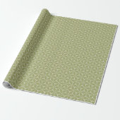 Groen geometrisch kubuspatroon cadeaupapier (Uitgerold)