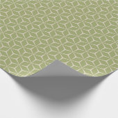 Groen geometrisch kubuspatroon cadeaupapier (Hoek)