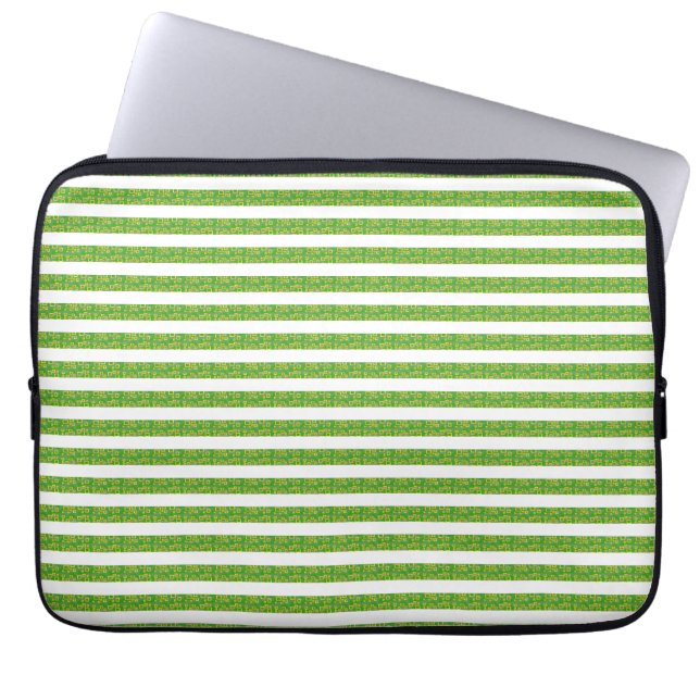 Groen Geometrisch  Laptop Sleeve (Voorkant)