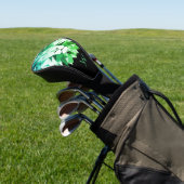 Groen geometrisch leeuwenmonogram golfheadcover (Insitu)