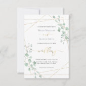 Groen geometrisch lijst bruiloft · kaart (Voorkant)