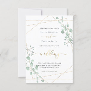 Groen geometrisch lijst bruiloft · kaart