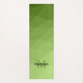 Groen geometrisch maaswijdpatroon Monogram Yogamat (Voorkant)