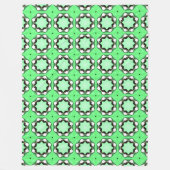 Groen geometrisch mandala patroon fleece deken (Voorkant)
