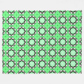 Groen geometrisch mandala patroon fleece deken (Voorkant (Horizontaal))