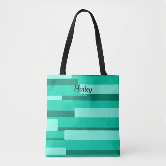 Groen Geometrisch Monogram Tote Bag (Voorkant)
