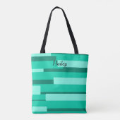 Groen Geometrisch Monogram Tote Bag (Achterkant)