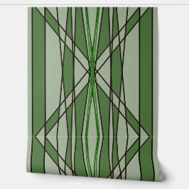 Groen geometrisch ontwerp behang