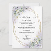 Groen Geometrisch Paarse Vrijgezellenfeest Menu Kaart (Voorkant)