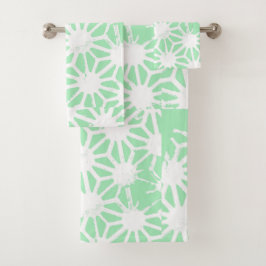 Groen geometrisch patroon bad handdoek