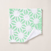 Groen geometrisch patroon bad handdoek (Wasdoekje)
