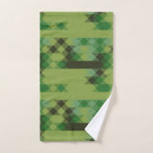 groen geometrisch patroon bad handdoek (Handdoek)