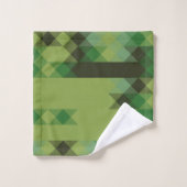 groen geometrisch patroon bad handdoek (Wasdoekje)