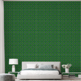 Groen geometrisch patroon behang