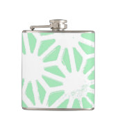 Groen geometrisch patroon heupfles (Voorkant)