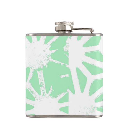 Groen geometrisch patroon heupfles (Achterkant)