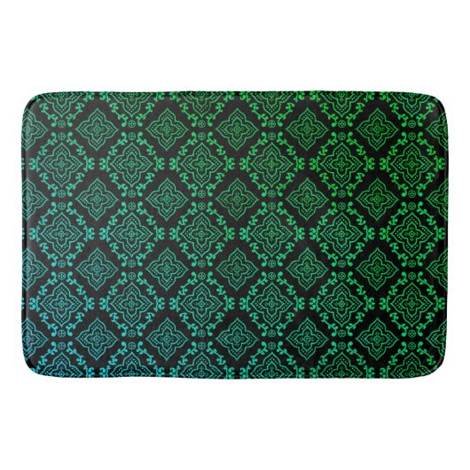 Groen geometrisch patroon / Indiase print Badmat (Voorkant)