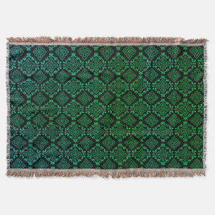 Groen geometrisch patroon / Indiase print Deken