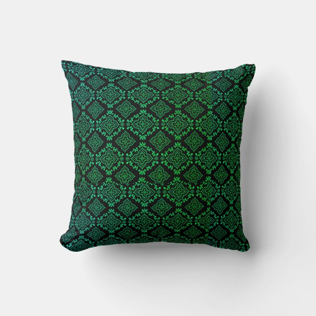 Groen geometrisch patroon / Indiase print Kussen (Voorkant)