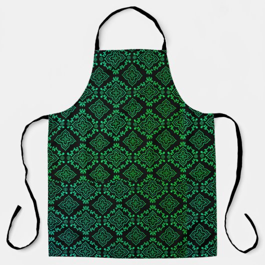 Groen geometrisch patroon / Indiase print Schort (Voorkant)