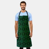 Groen geometrisch patroon / Indiase print Schort (Gedragen)