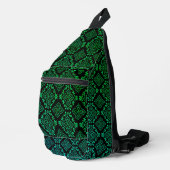 Groen geometrisch patroon / Indiase print  Sling Bag (Rechterhoek)