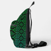 Groen geometrisch patroon / Indiase print  Sling Bag (Rechts)