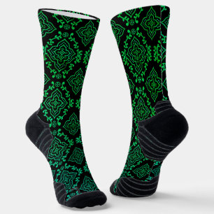Groen geometrisch patroon / Indiase print Sokken
