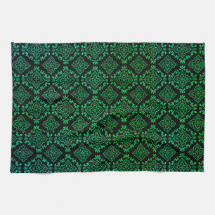 Groen geometrisch patroon / Indiase print Theedoek