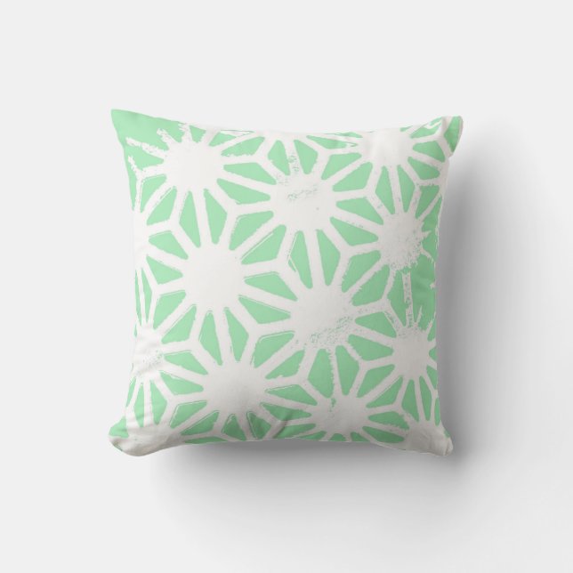 Groen geometrisch patroon kussen (Voorkant)