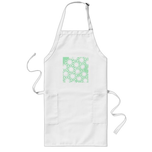 Groen geometrisch patroon lang schort (Voorkant)