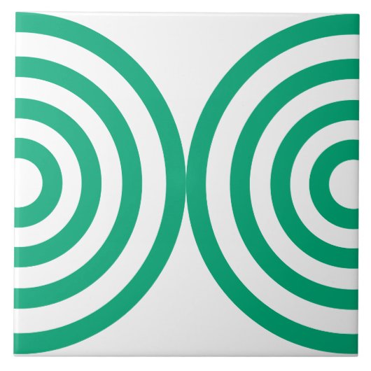 Groen geometrisch patroon Mid Century Modern Tegeltje (Voorkant)