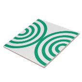 Groen geometrisch patroon Mid Century Modern Tegeltje (Zijkant)