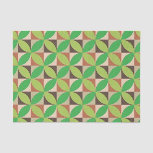Groen geometrisch patroon midden vorige eeuw moder tissuepapier (Voorkant)