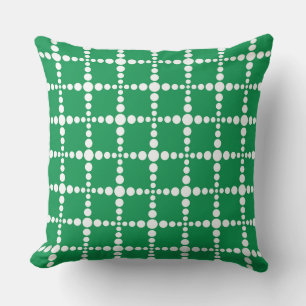 Groen geometrisch patroon: modern retro raster kussen