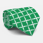 Groen geometrisch patroon: modern retro raster stropdas (Opgerold)