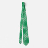 Groen geometrisch patroon: modern retro raster stropdas (Achterkant)