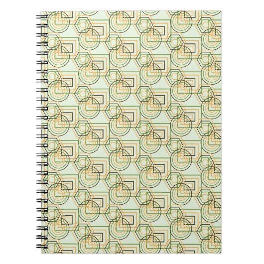 Groen geometrisch patroon notitieboek (Voorkant)