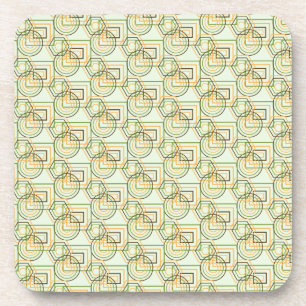 Groen geometrisch patroon onderzetter