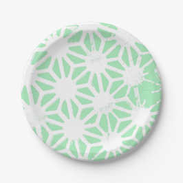 Groen geometrisch patroon papieren bordje