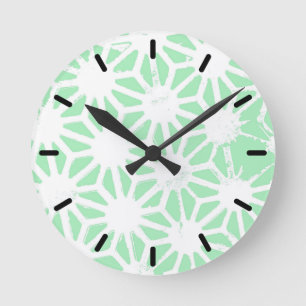 Groen geometrisch patroon ronde klok