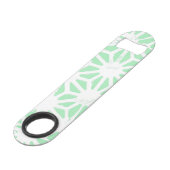 Groen geometrisch patroon speed flessenopener (Voorkant Gekanteld)