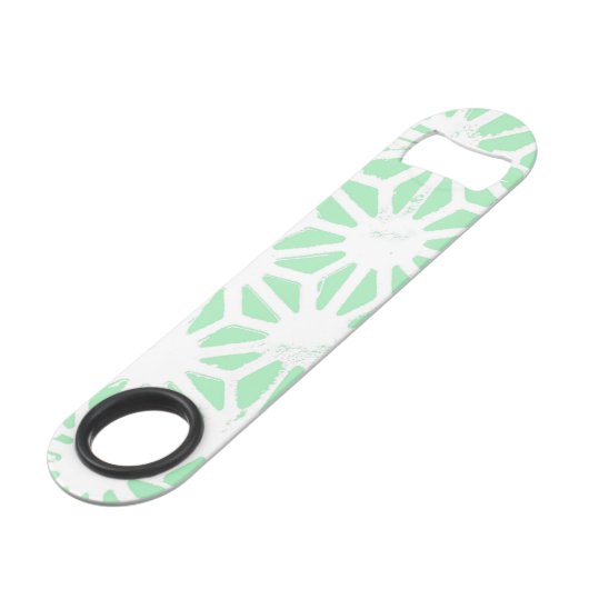 Groen geometrisch patroon speed flessenopener (Voorkant Gekanteld)