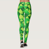Groen geometrisch patroon St Patrick's Day Leggings (Achterkant)