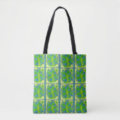 Groen geometrisch patroon tote bag (Voorkant)
